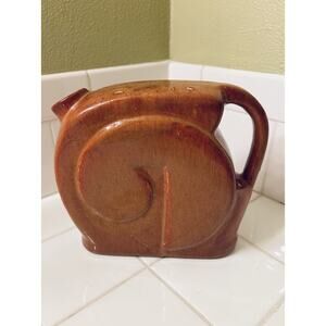 Niloak Arkansas Rare pottery pitcher Art Deco Design In Reddish Brown Some Flaws